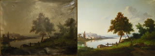 Restoration of a 19th century oil painting on canvas