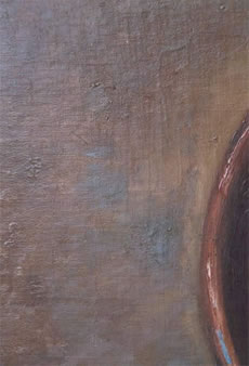 After restoration of rips and tears in canvas