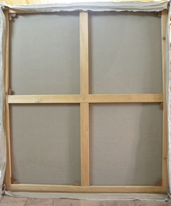 Lining of a large canvas 
