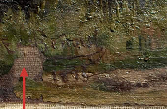 Restoration of painting : Inlaying of the canvas