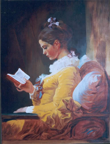 Reproduction of an 18th century painting : The Woman reading by Fragonard