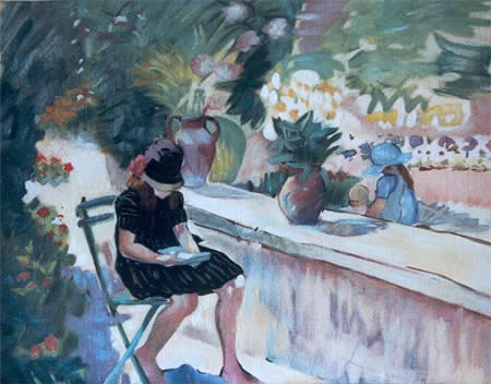 Copy of a painting : Woman reading after Henri Lebasque
