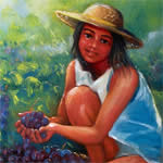 Les vendanges - Huile sur toile