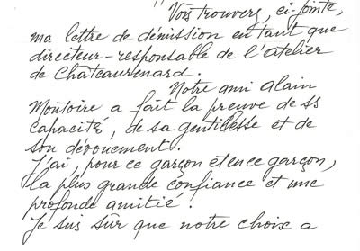 Lettre de Mr de Montcassin 