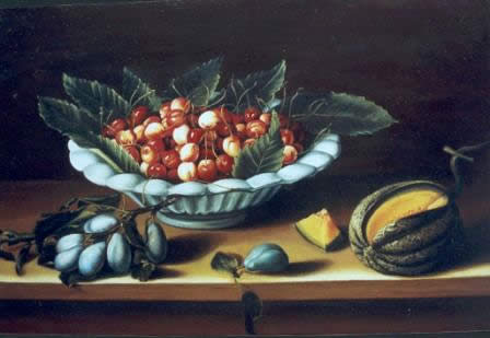 Copie Nature morte aux cerises d'après Louise Moillon