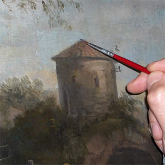 Pointillist touching up.
