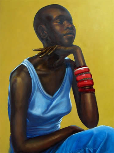 La femme africaine - Huile sur toile - Alain Montoir