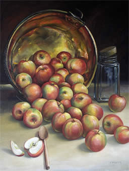Les pommes - Huile sur toile - Alain Montoir