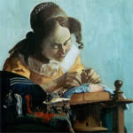 The lacemaker - Reproduction of a painting after Vermmer