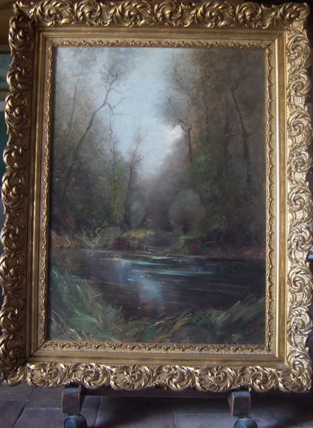 Paintings for sale - Barbizon School - Landscape with pond