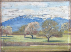 Vente tableau : vue sur le mont ventoux - 20e