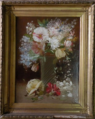 Vente tableau - Ecole française - Fleurs - 19e