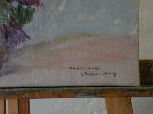 Old painting for sale : bouquet of flowers -  Marius Chambon